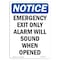 Signmission OSHA Notice, 7" Height, Emergency Exit Only Alarm Will Sign, 7" X 5", Portrait OS-NS-D-57-V-11811 - alternate 1